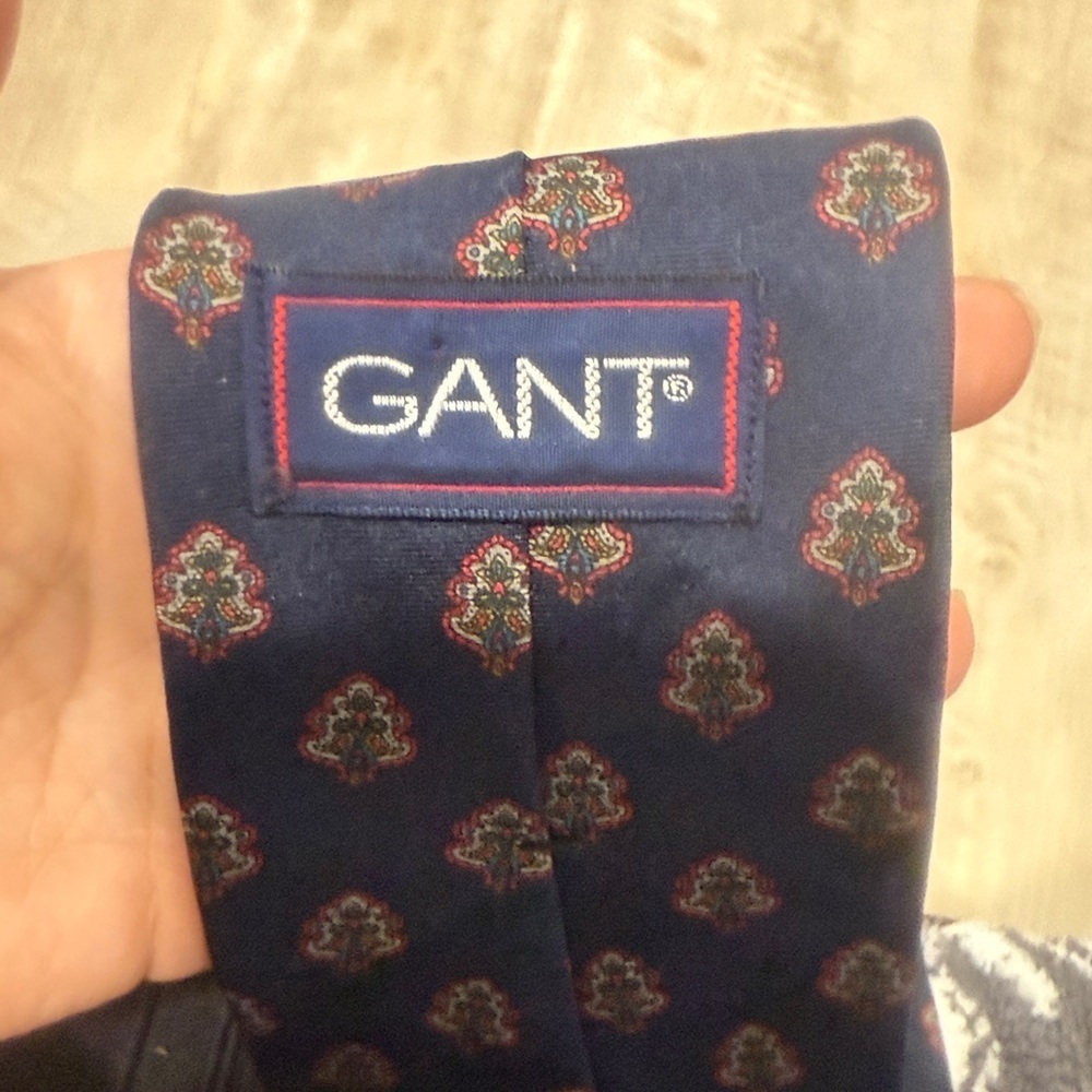 GANT Elegant Navy Blue Patterned Men's Tie - Picture 4 of 4